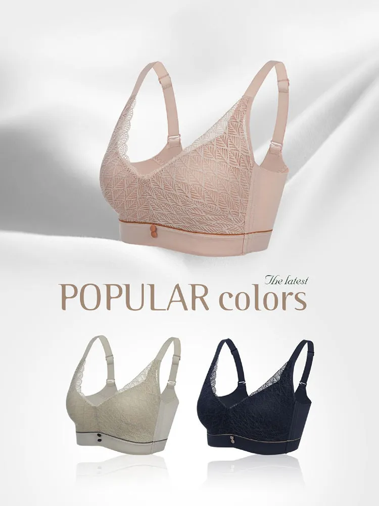 Elegant Lace Deep-V Push Up Everyday Wireless Bra