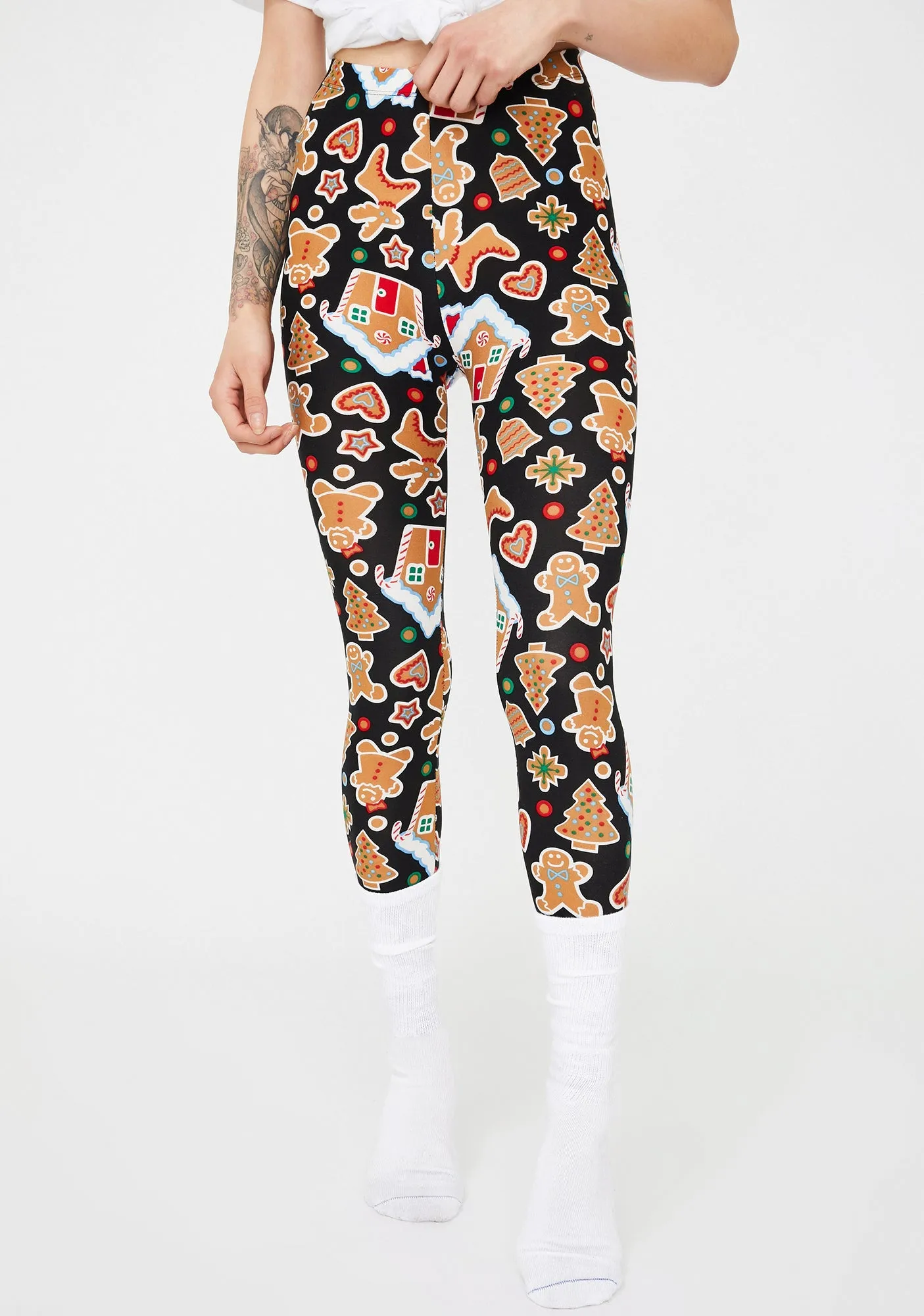 Gingerbread Dreams Printed Leggings