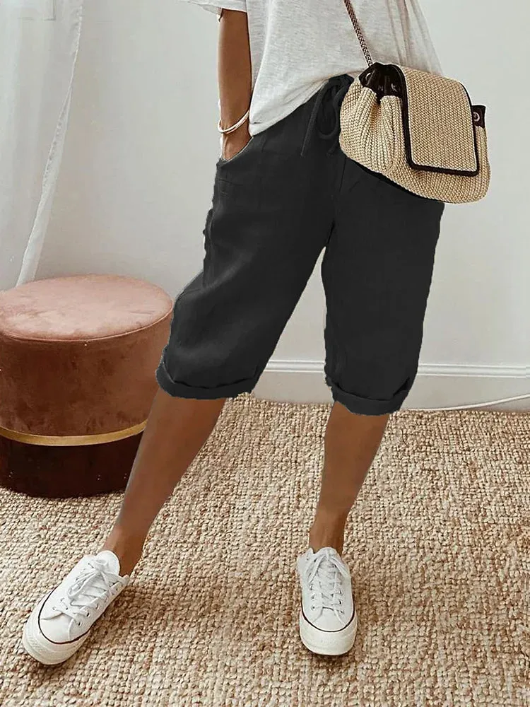 Ivyshape | Breathable Cotton Linen Women's Shorts