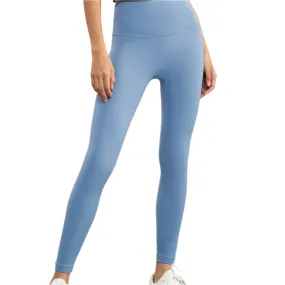 Seamless Front Basic Leggings - Blue