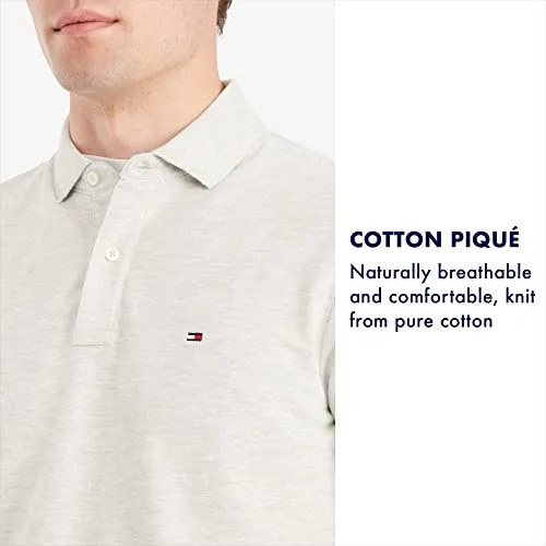 Tommy Hilfiger mens Flag Pride in Regular Fit Polo Shirt, Bright Tommy White, Medium US