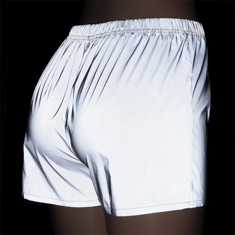 Women's Summer High Waist Loose Reflective Shorts